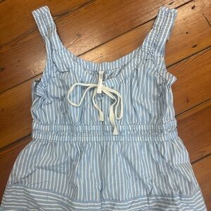 Anthropologie Sky Blue and White Striped Dress